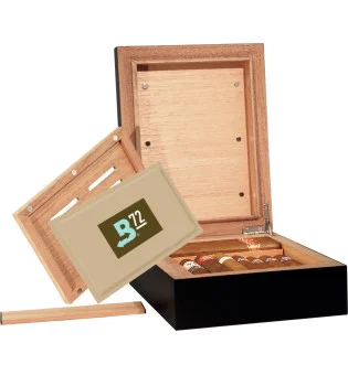 BigSmoke Humidor Mini Negro incl. pack Boveda 72%