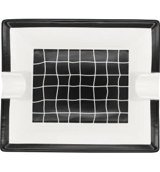 Cenicero de porcelana blanco y negro Crocodile