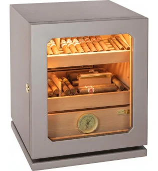 Humidor Adorini Lumina Medium Deluxe, gris claro