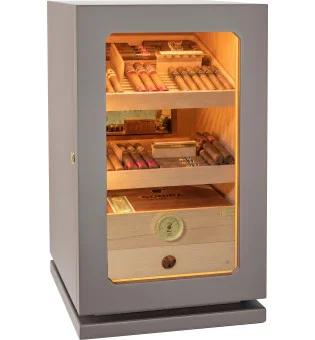 Humidor Adorini Lumina Grande Deluxe, gris claro