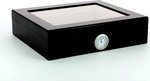 Humidor de tapa de cristal (negro)